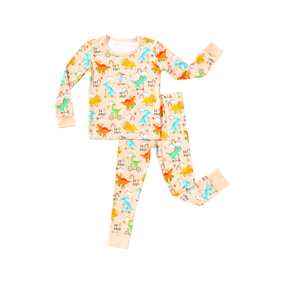 Dinosaur Bamboo Kids Pajama Set – Playful Dino Print Two-Piece Outfit with Soft Stretchy Viscose from Bamboo