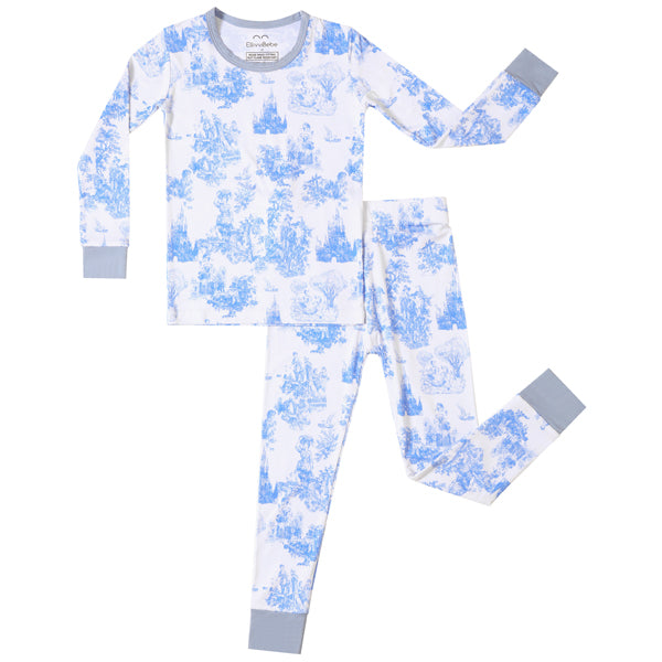 Blue Castle Bamboo Kids Pajama Set – Magical Fairytale Print Two-Piece Outfit with Soft Stretchy Bamboo Viscose
