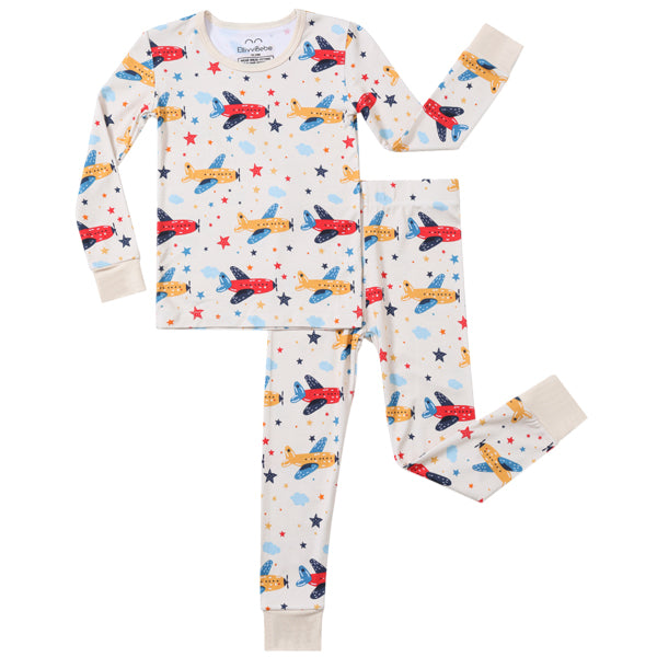Blue Castle Bamboo Kids Pajama Set – Magical Fairytale Print Two-Piece Outfit with Soft Stretchy Bamboo Viscose