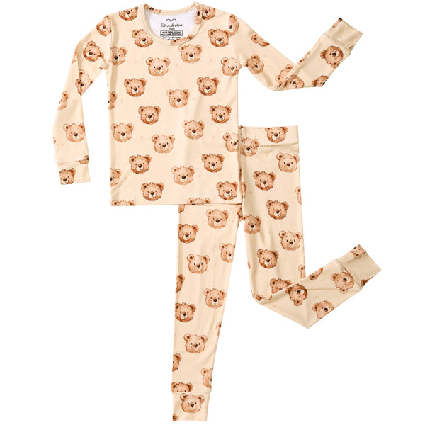 Blue Excavator Bamboo Kids Pajama Set – Soft Two-Piece Construction Outfit with Stretchy Bamboo Viscose for Little Ones